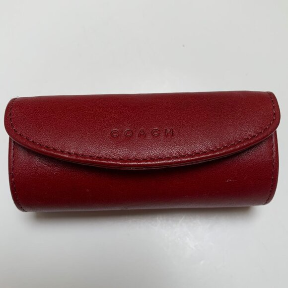 Rare Vintage Coach Burgundy Leather Lipstick Holder with Mirror - Picture 1 of 4
